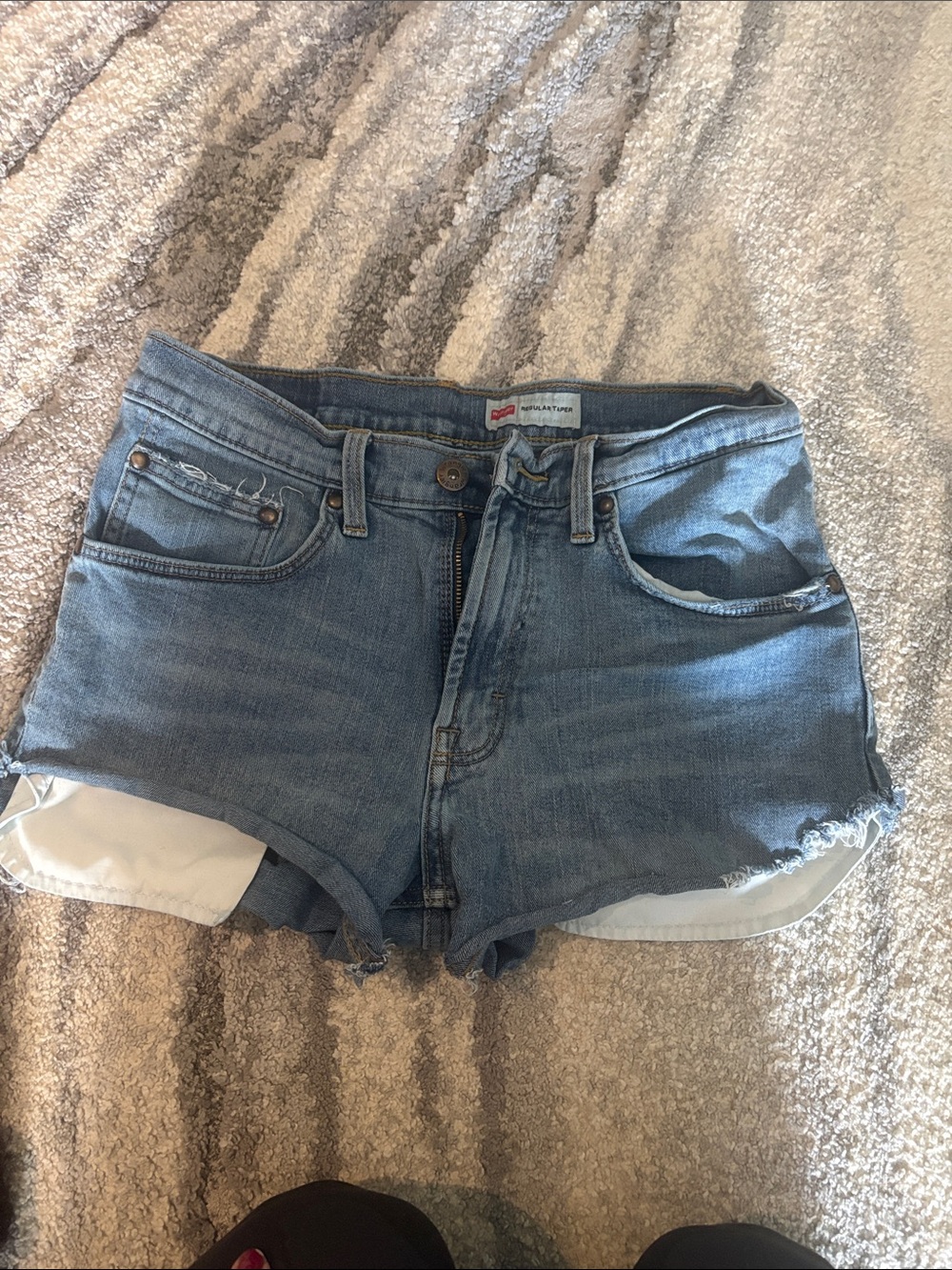Wrangler Medium Blue Denim Cutoff Shorts